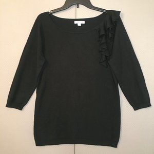 New York & Company Sweater Women XL Black Pullover 3/4 Sleeve